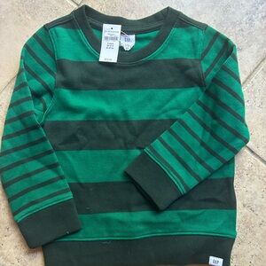 GAP Kids Green and Dark Green Striped Sweater